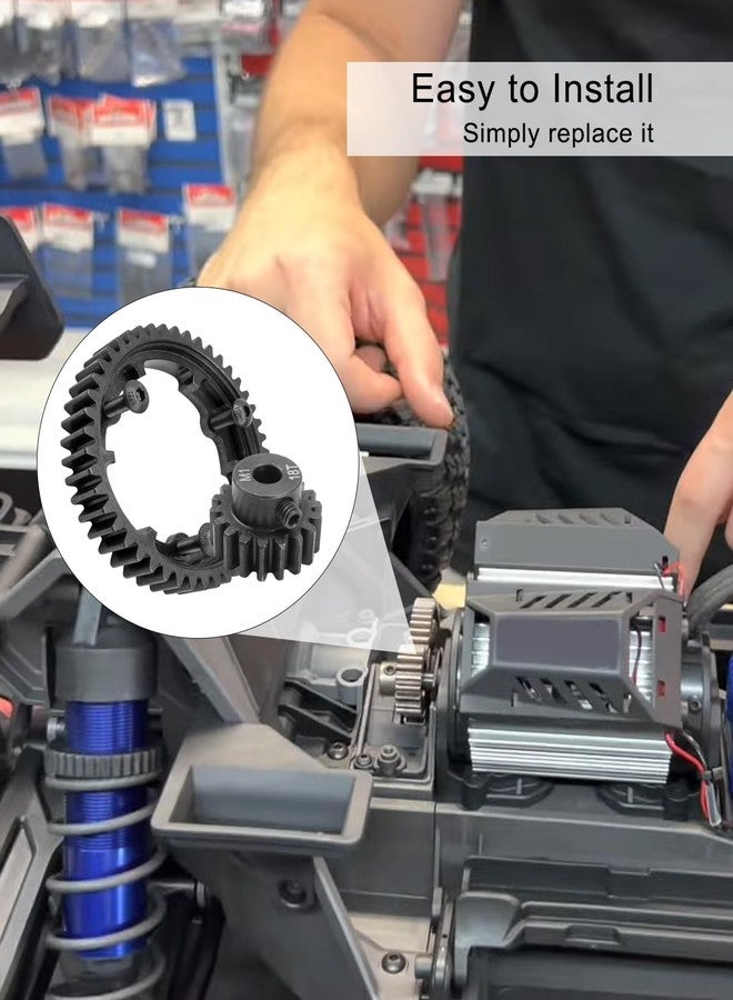 ULZOZN Hardened Steel 46T Spur Gear 1 Mod ＆ 18T Motor Pinion Gear, Fit for Traxxas 1/5 X-Maxx 1/7 XO-1 1/10 Maxx/E-Revo 2.0 VXL Replace #6447 - Image 5